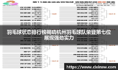 羽毛球状态排行榜揭晓杭州羽毛球队荣登第七位展现强劲实力